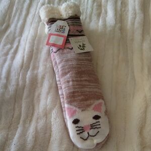Muk Luks Cat Cozy Socks Size 8.5-11
